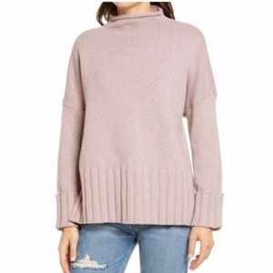 Madewell Glenmoor Mockneck Pink Sweater XXS NWT
